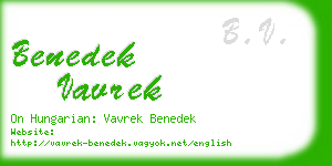 benedek vavrek business card